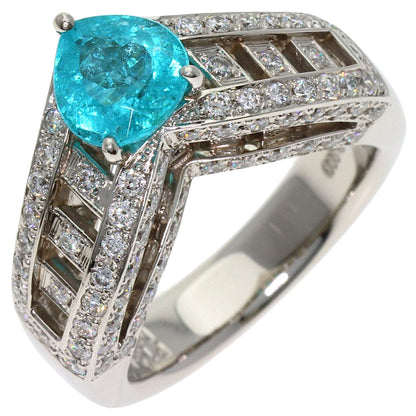 1.34ct Paraiba tourmaline Diamond Ring Platinum PT900 14.8g　Ladies