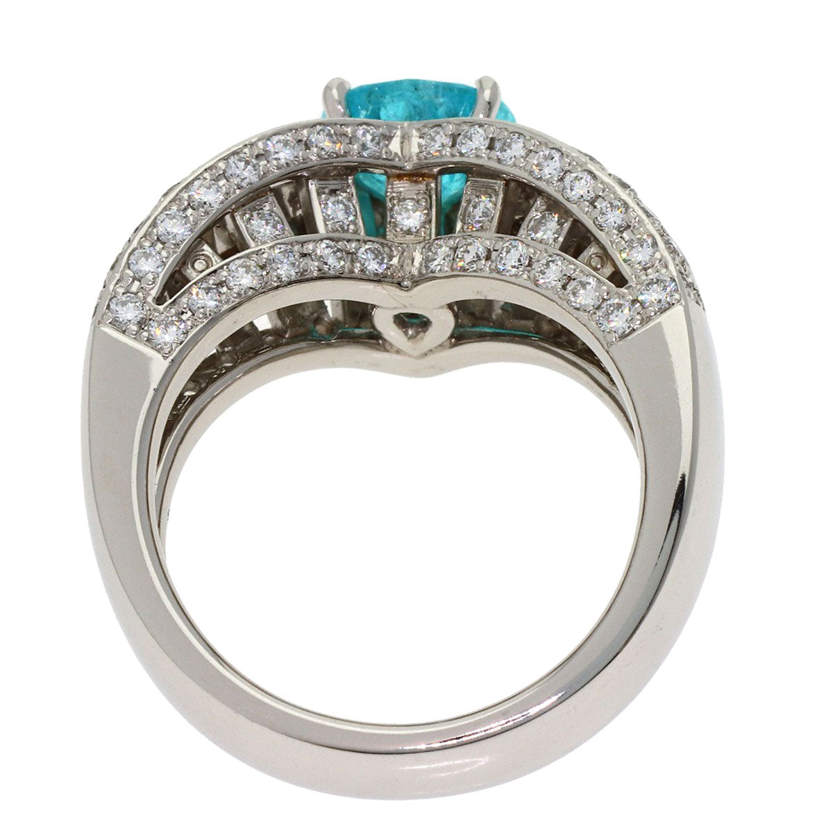 1.34ct Paraiba tourmaline Diamond Ring Platinum PT900 14.8g　Ladies