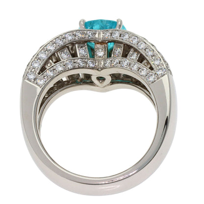 1.34ct Paraiba tourmaline Diamond Ring Platinum PT900 14.8g　Ladies