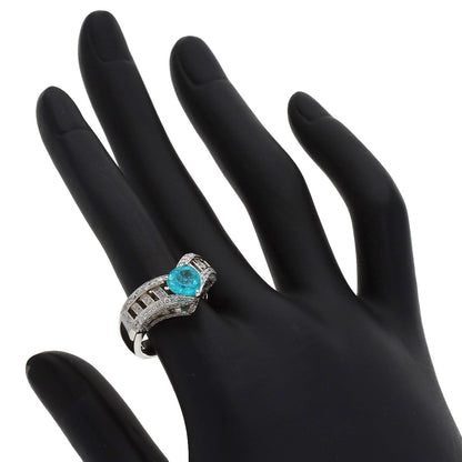 1.34ct Paraiba tourmaline Diamond Ring Platinum PT900 14.8g　Ladies
