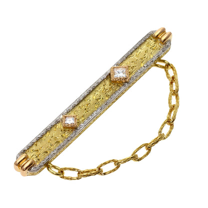 CAZZANIGA Diamond Brooch K18 Yellow Gold Ladies [Used]