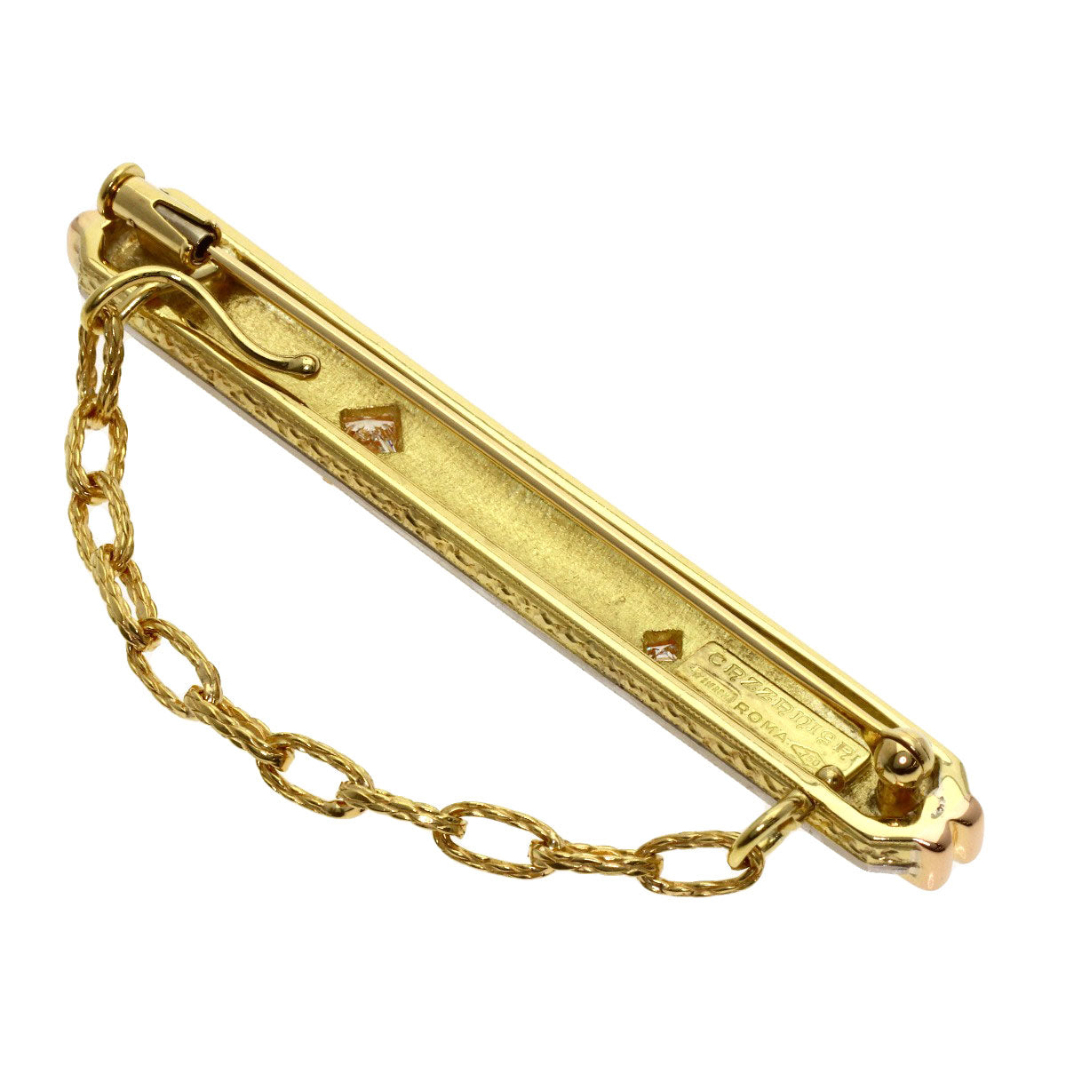 CAZZANIGA Diamond Brooch K18 Yellow Gold Ladies [Used]