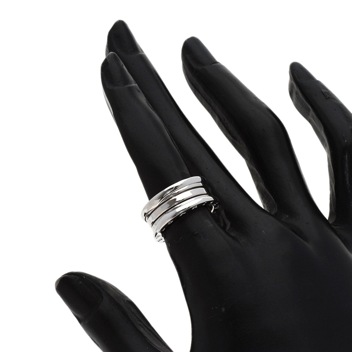 BVLGARI B.zero1 2 Band #49 Ring K18 White Gold Ladies [Used]
