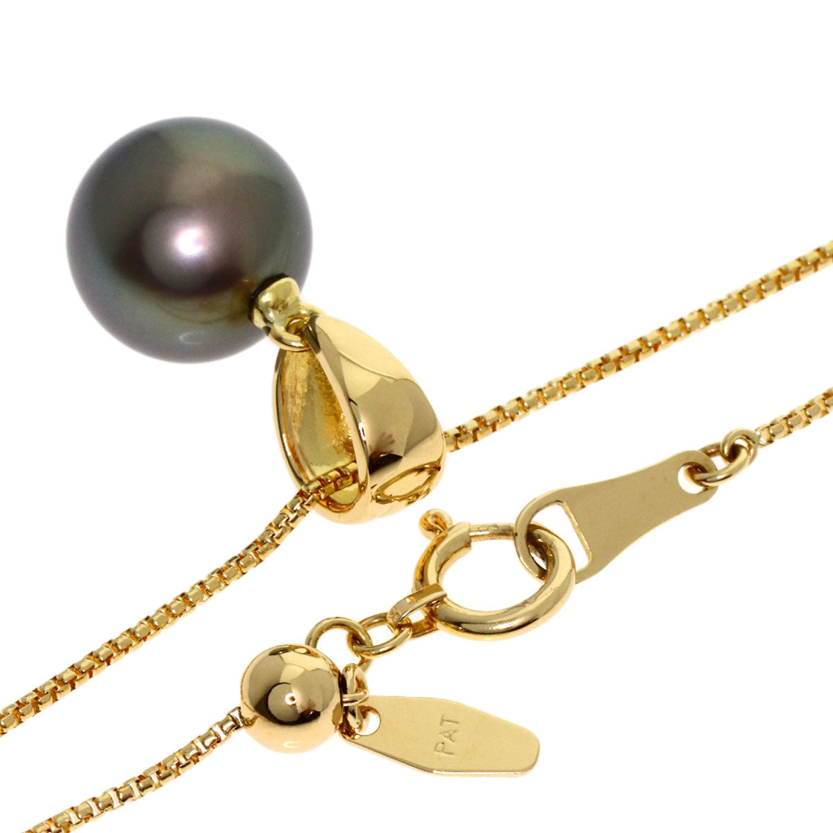 TASAKI Black pearl pearl Necklace K18 Yellow Gold Ladies [Used]