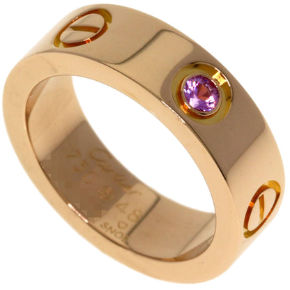 CARTIER love ring 1P pink sapphire # 48 Ring K18 Pink Gold Ladies [Used]