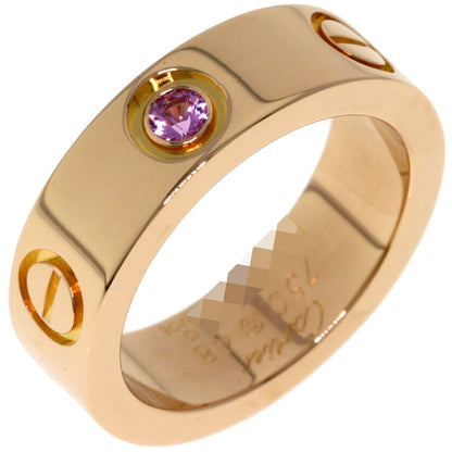 CARTIER love ring 1P pink sapphire # 48 Ring K18 Pink Gold Ladies [Used]