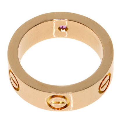 CARTIER love ring 1P pink sapphire # 48 Ring K18 Pink Gold Ladies [Used]