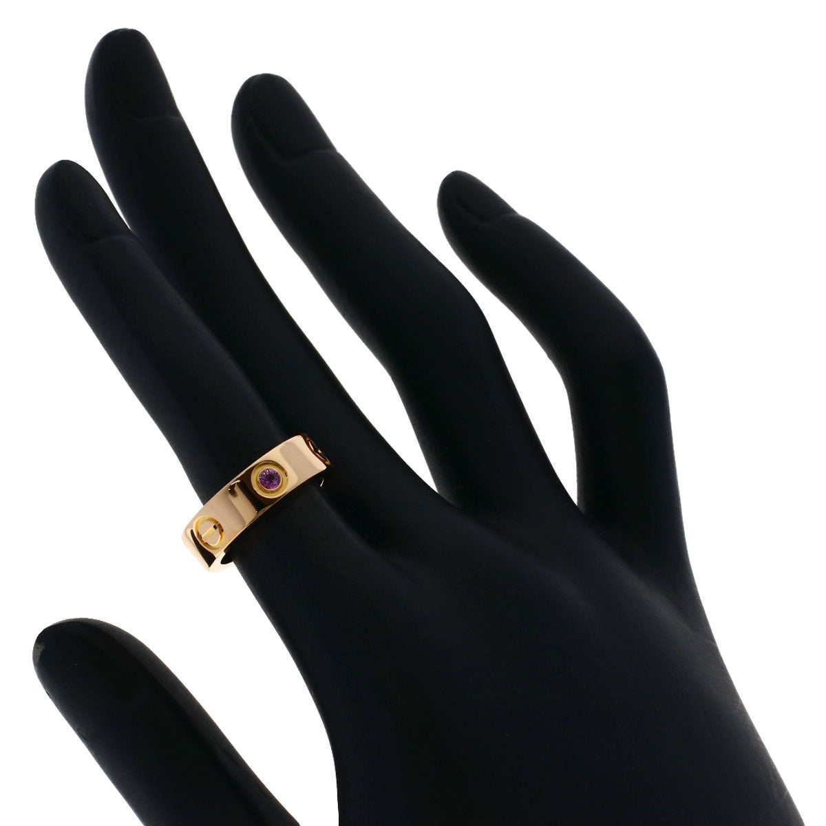 CARTIER love ring 1P pink sapphire # 48 Ring K18 Pink Gold Ladies [Used]