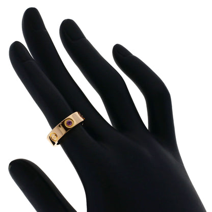 CARTIER love ring 1P pink sapphire # 48 Ring K18 Pink Gold Ladies [Used]