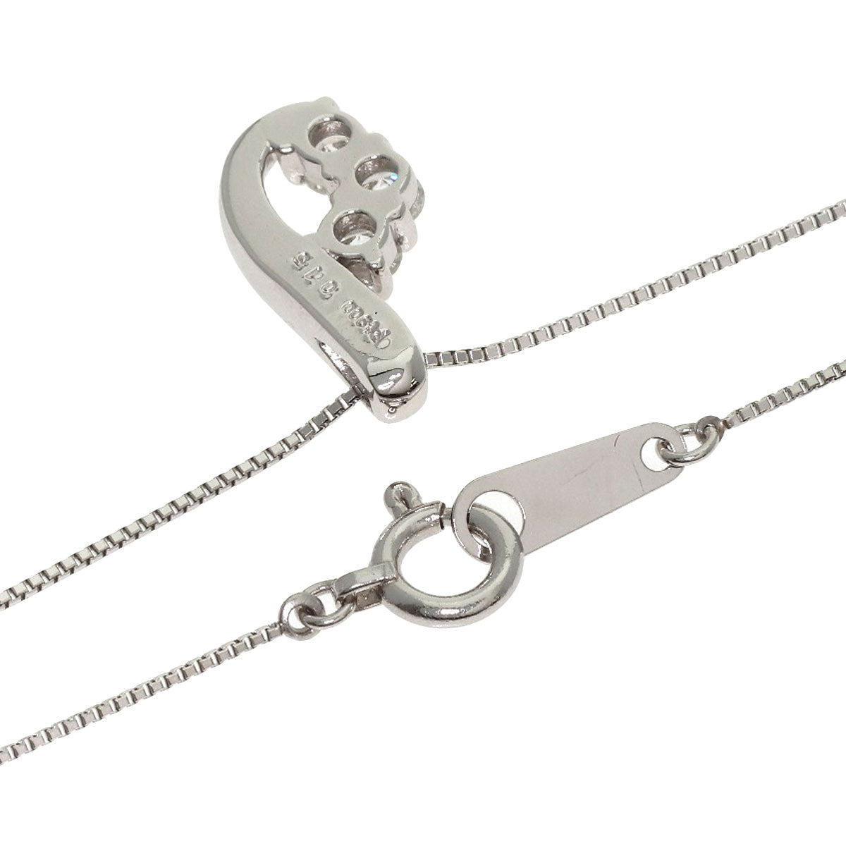 0.15ct 3P Diamond Necklace Platinum PT850 PT900 2.9g　Ladies