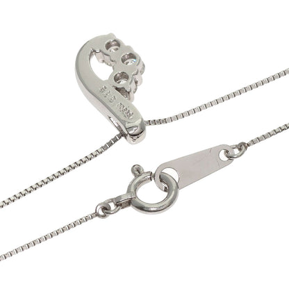 0.15ct 3P Diamond Necklace Platinum PT850 PT900 2.9g　Ladies