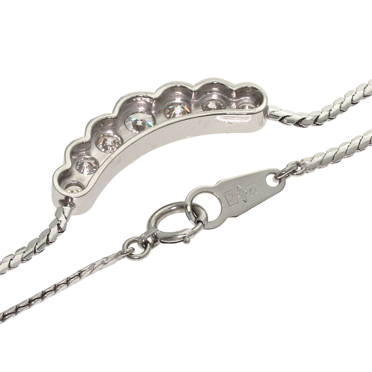 1.01ct 7P Diamond Necklace Platinum PT850 PT900 10.4g　Ladies