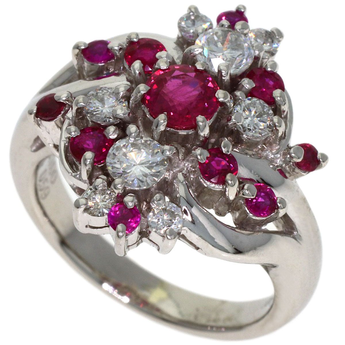 1ct Ruby Diamond Ring Platinum PT900 10.9g　Ladies