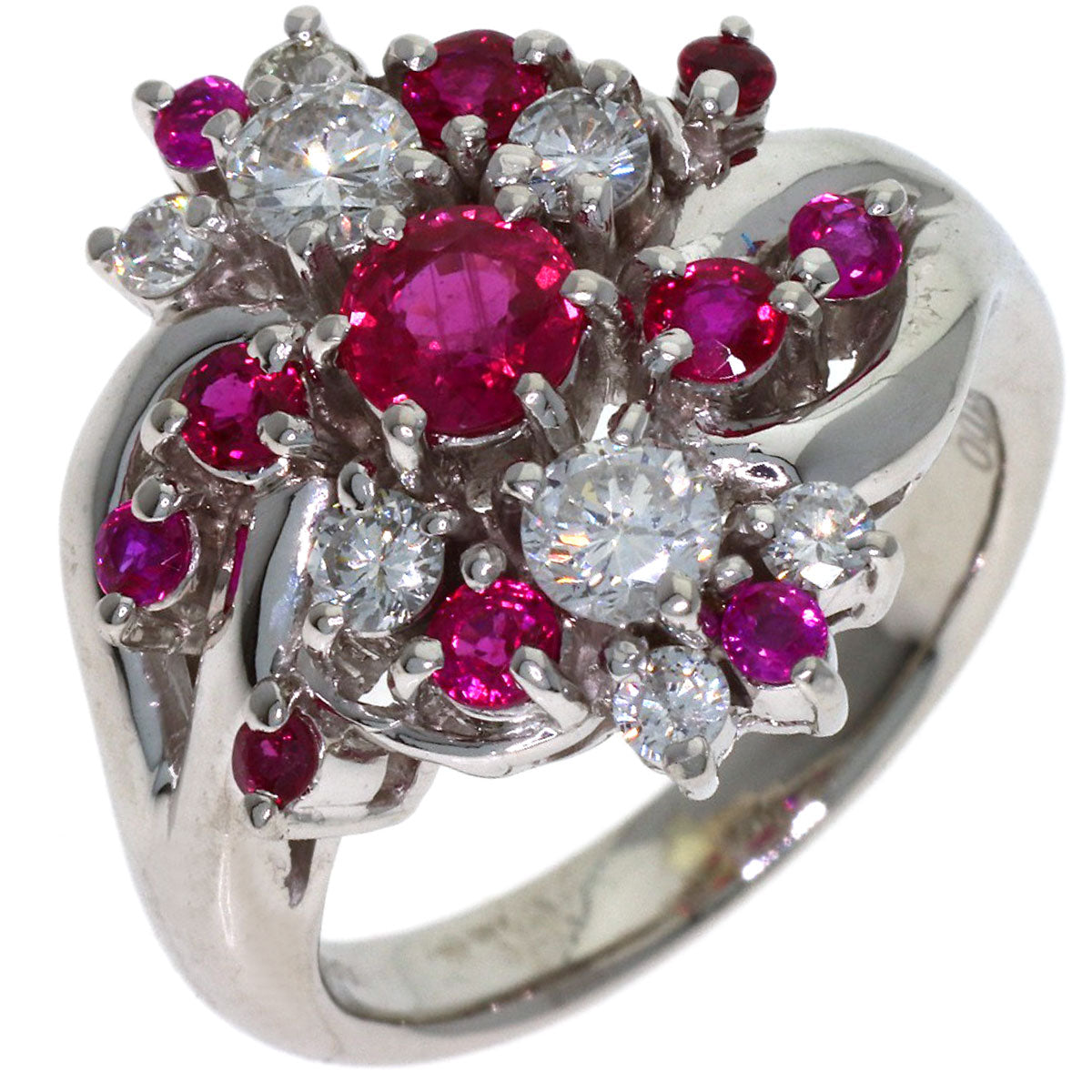 1ct Ruby Diamond Ring Platinum PT900 10.9g　Ladies