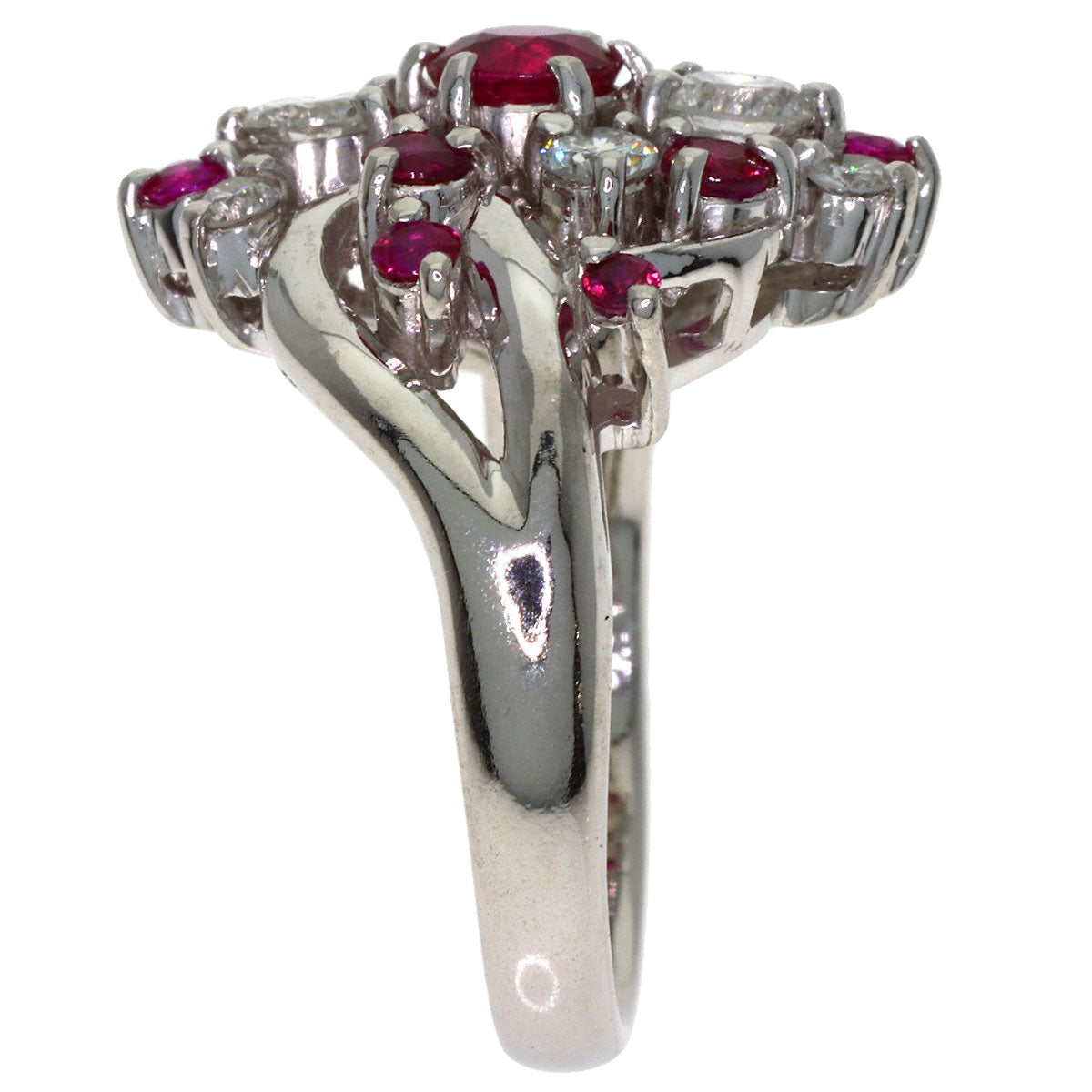 1ct Ruby Diamond Ring Platinum PT900 10.9g　Ladies