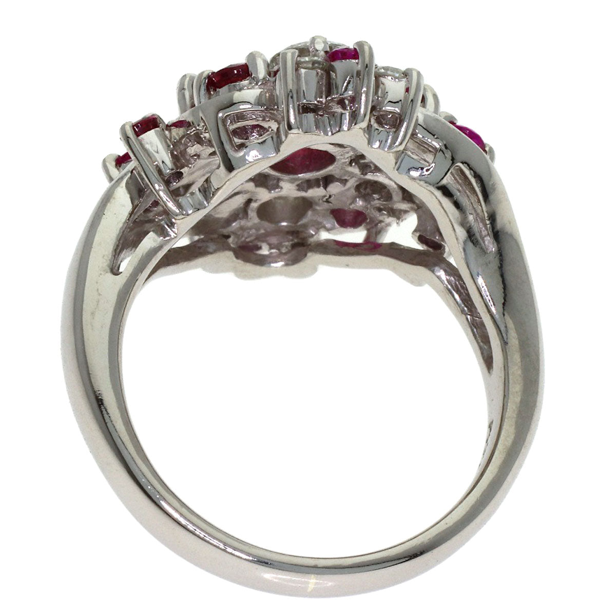 1ct Ruby Diamond Ring Platinum PT900 10.9g　Ladies