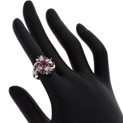 1ct Ruby Diamond Ring Platinum PT900 10.9g　Ladies