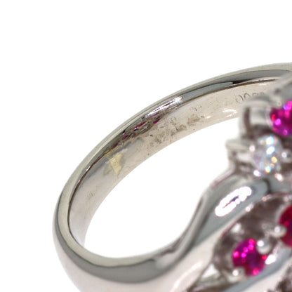 1ct Ruby Diamond Ring Platinum PT900 10.9g　Ladies