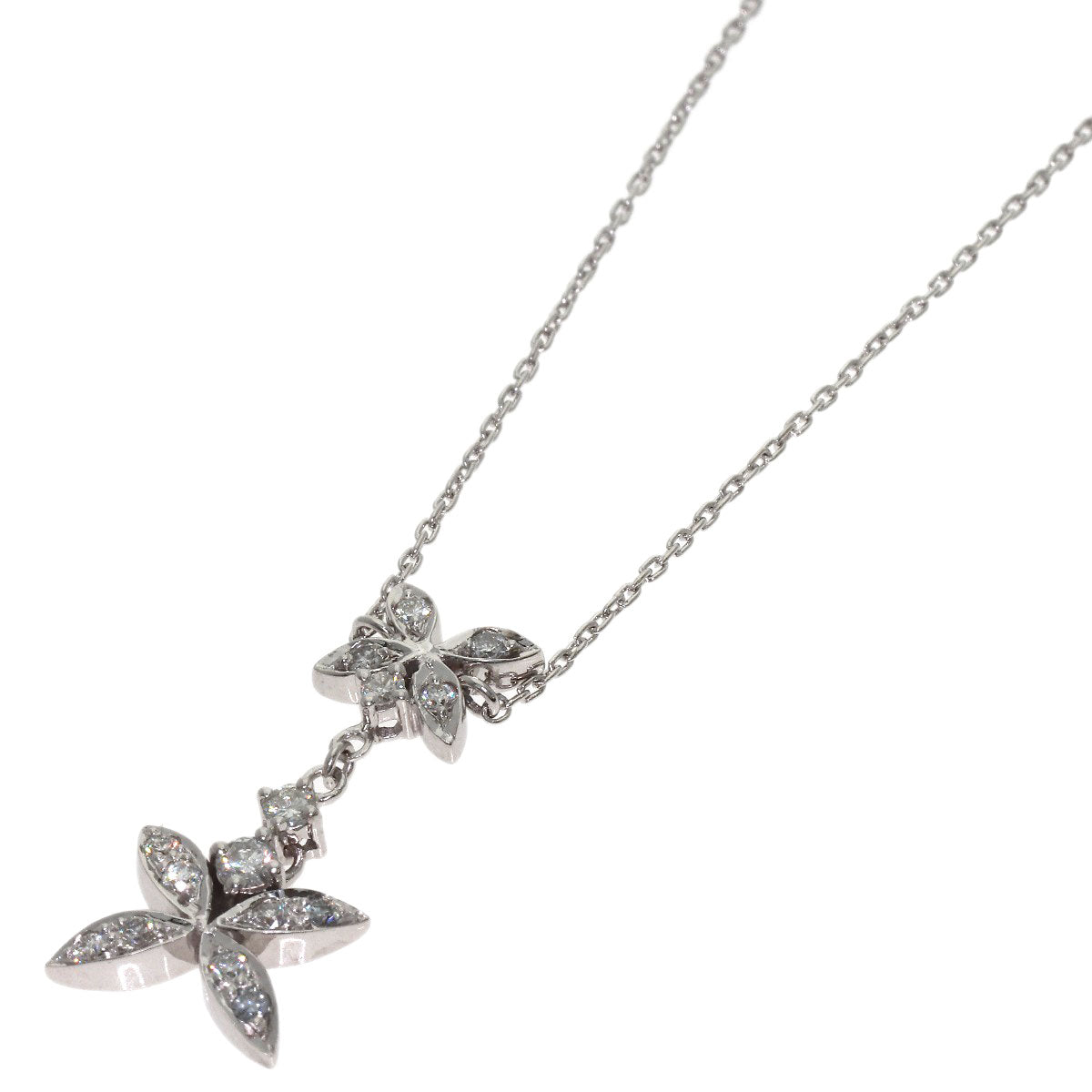 0.28ct Diamond Necklace K18 White Gold 3.4g　Ladies