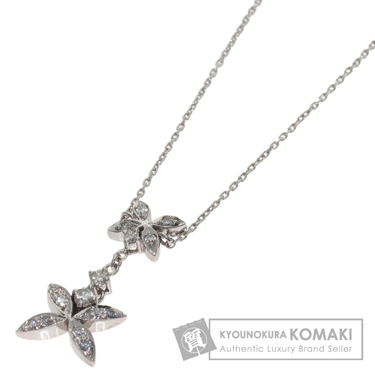 0.28ct Diamond Necklace K18 White Gold 3.4g　Ladies