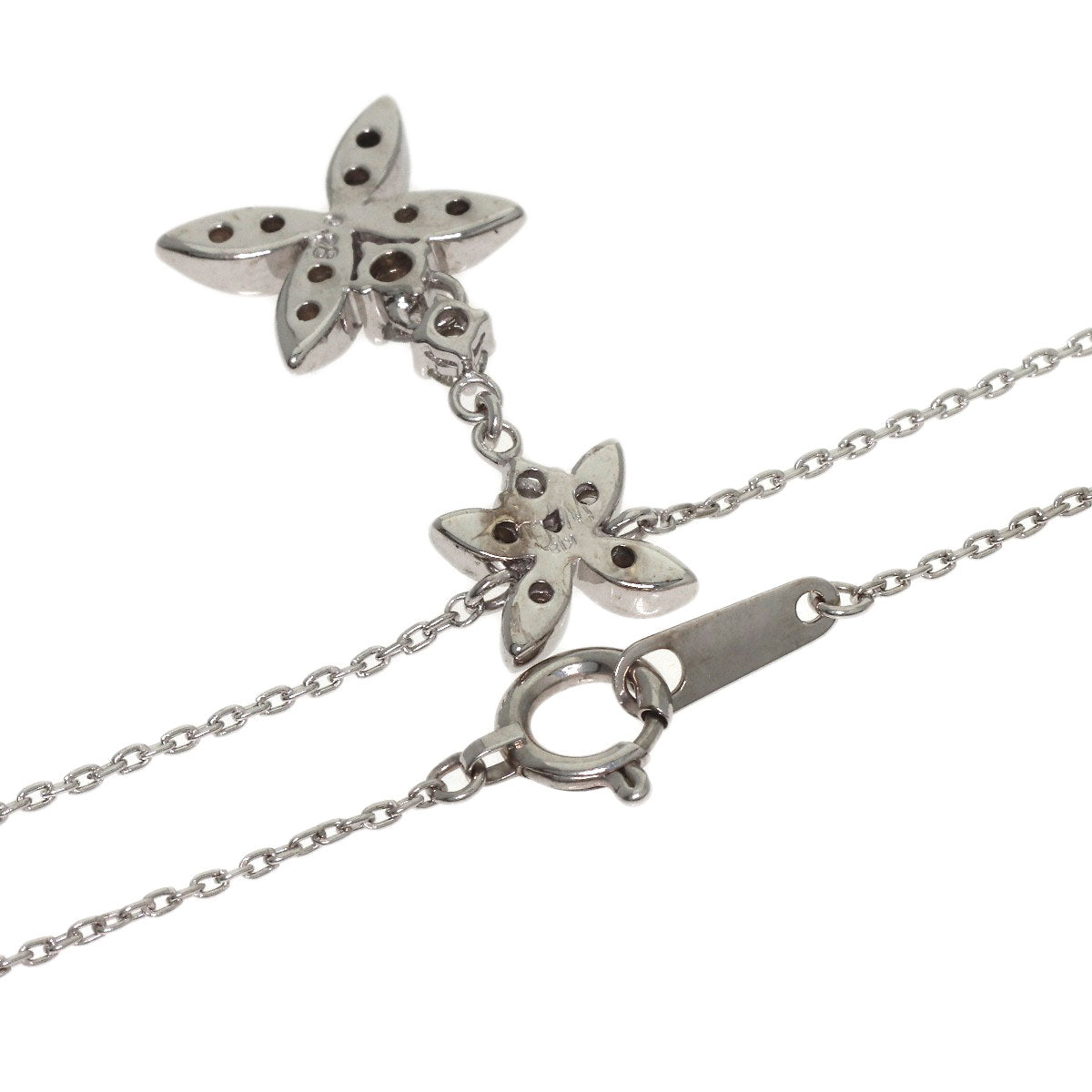 0.28ct Diamond Necklace K18 White Gold 3.4g　Ladies