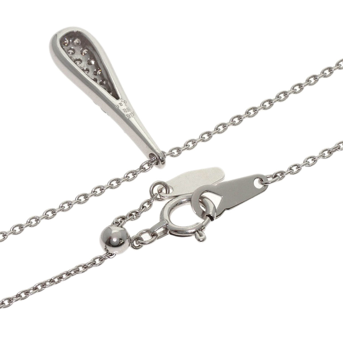 0.2ct Diamond Necklace K18 White Gold 3.9g　Ladies