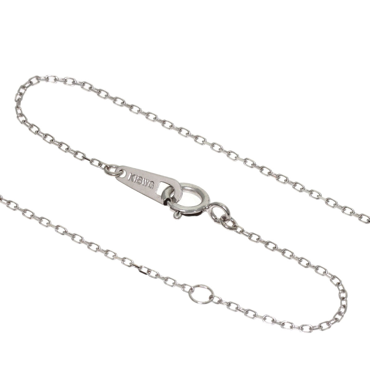 0.3ct Heart motif Diamond Necklace K18 White Gold 2.8g　Ladies