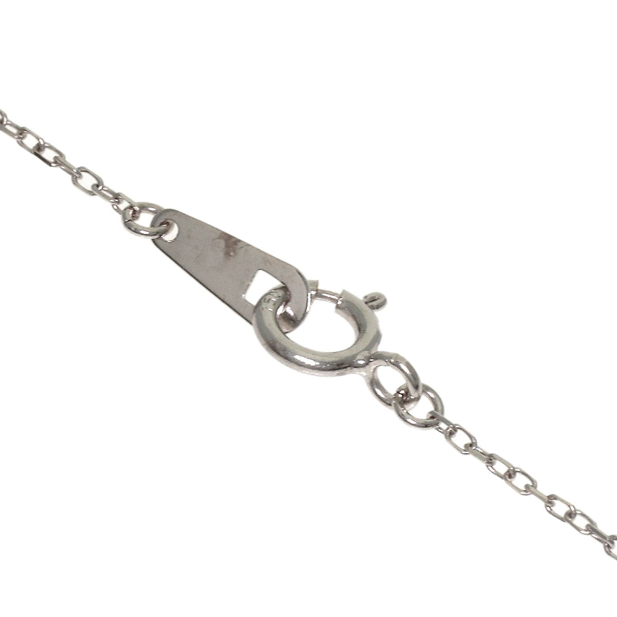 0.3ct Heart motif Diamond Necklace K18 White Gold 2.8g　Ladies
