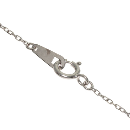 0.3ct Heart motif Diamond Necklace K18 White Gold 2.8g　Ladies