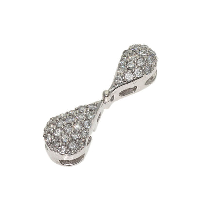 0.3ct Heart motif Diamond Necklace K18 White Gold 2.8g　Ladies