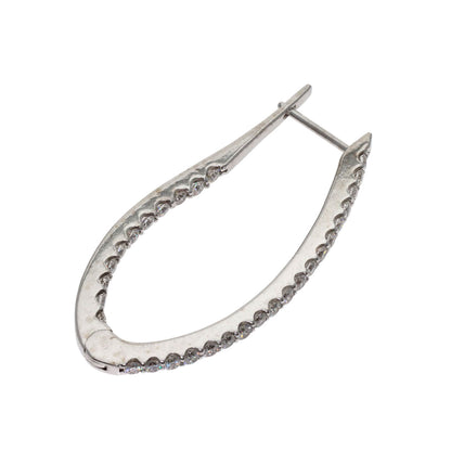 0.73ct Hoop Diamond (single hoop only) earring K18 White Gold 3.6g　Ladies