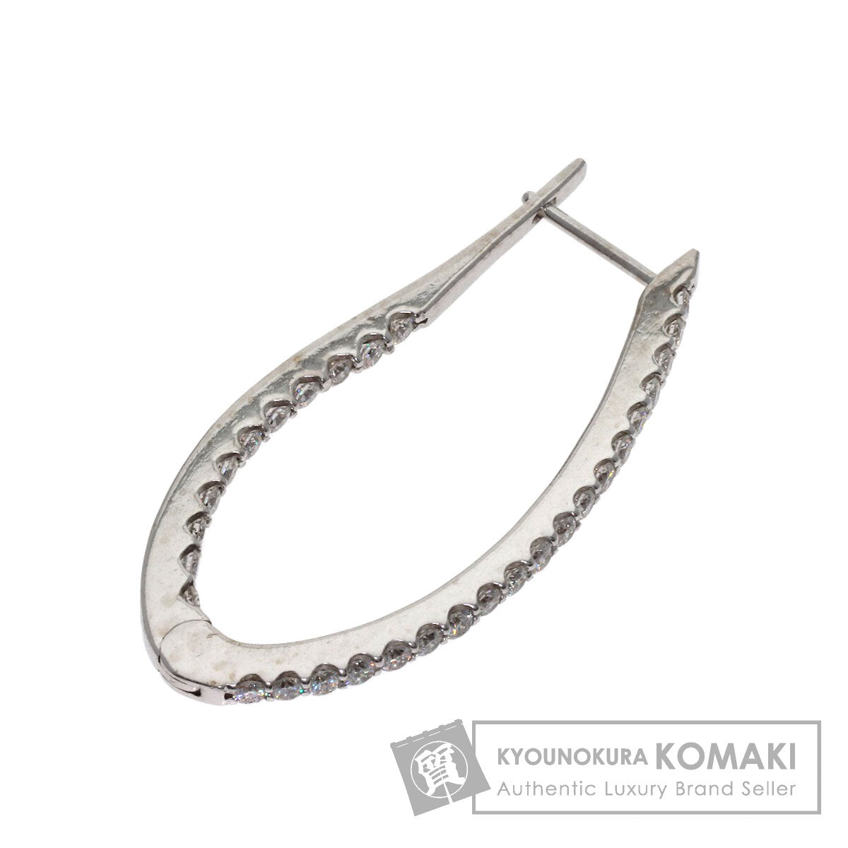 0.73ct Hoop Diamond (single hoop only) earring K18 White Gold 3.6g　Ladies