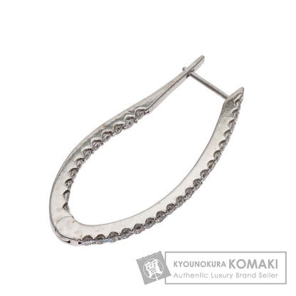 0.73ct Hoop Diamond (single hoop only) earring K18 White Gold 3.6g　Ladies