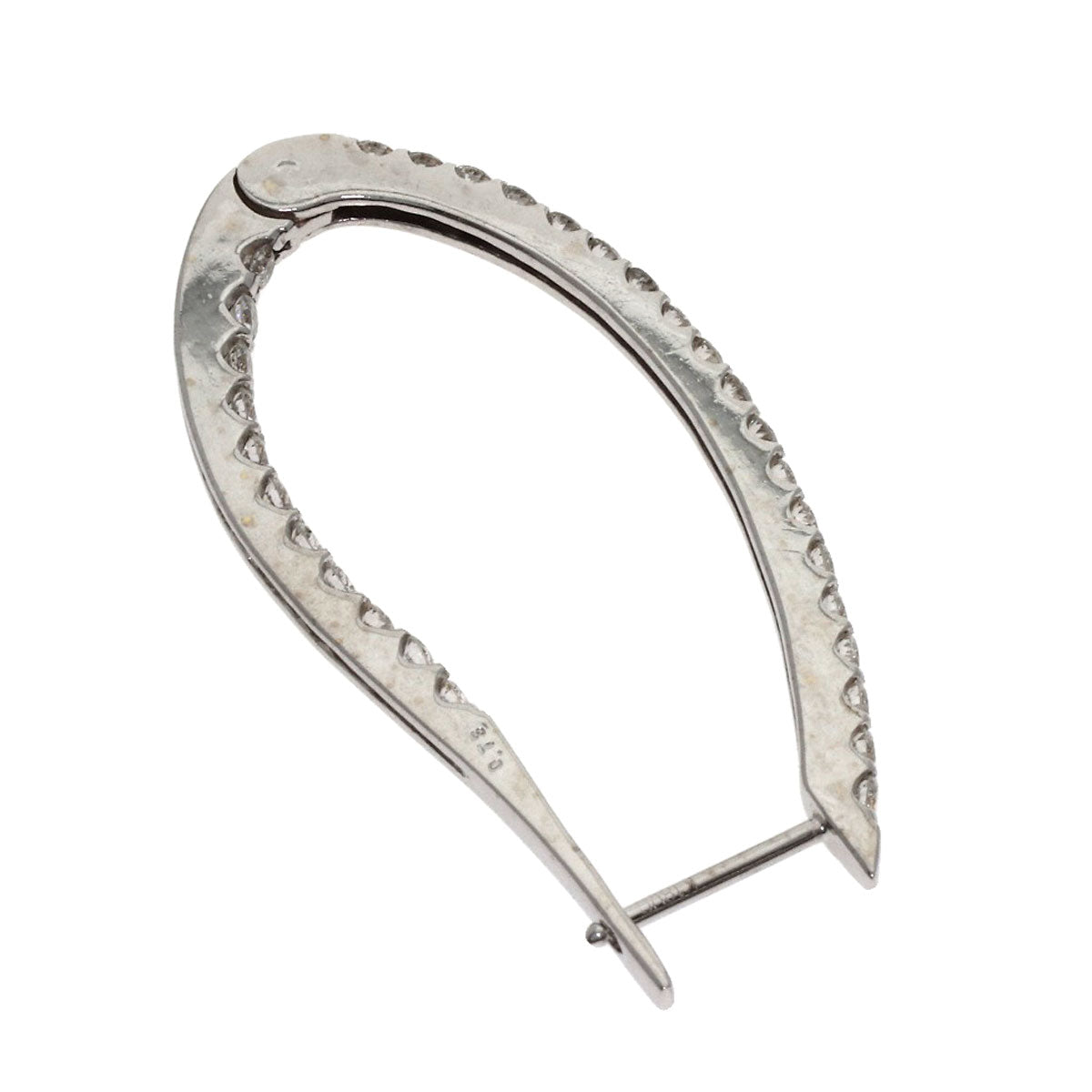 0.73ct Hoop Diamond (single hoop only) earring K18 White Gold 3.6g　Ladies