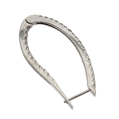 0.73ct Hoop Diamond (single hoop only) earring K18 White Gold 3.6g　Ladies
