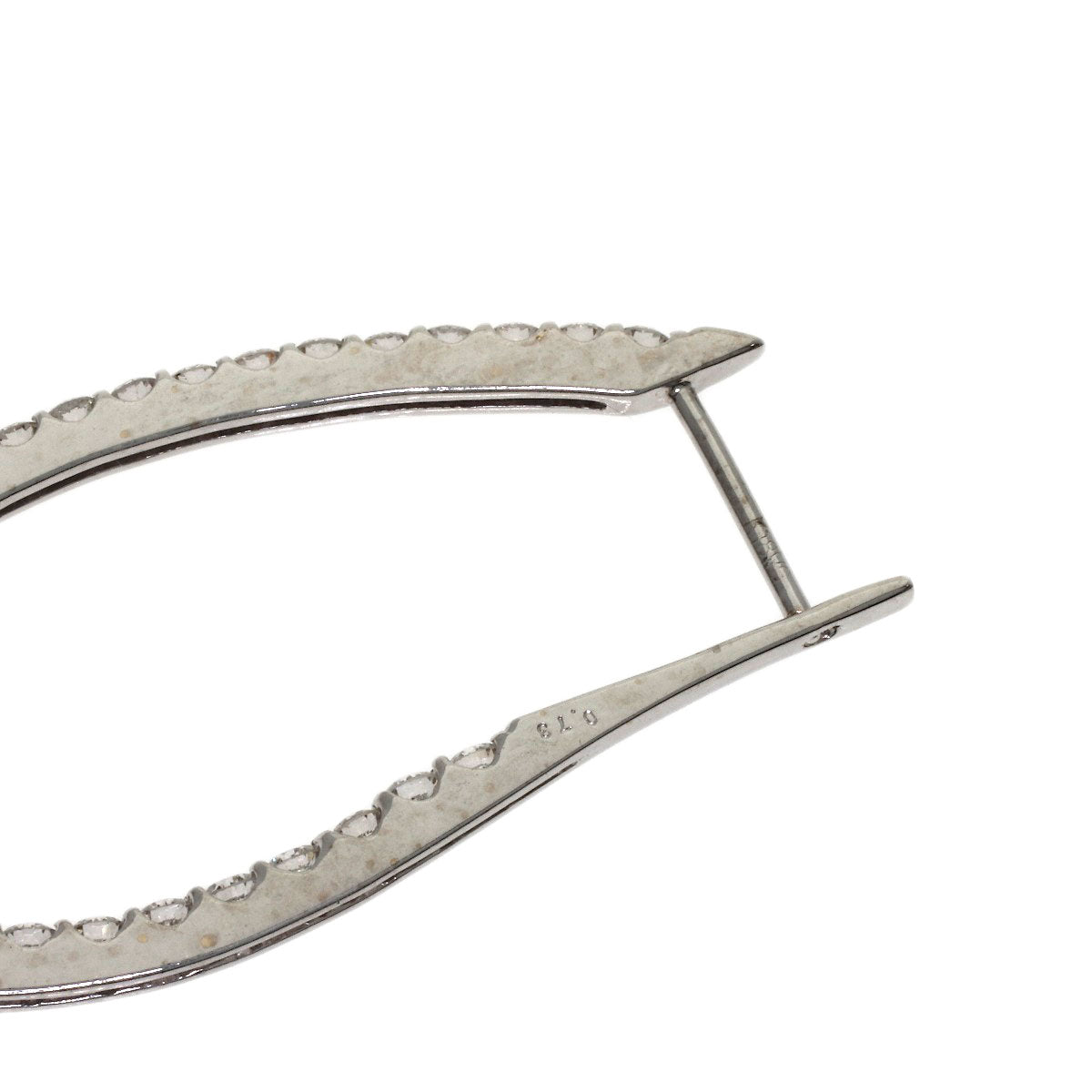 0.73ct Hoop Diamond (single hoop only) earring K18 White Gold 3.6g　Ladies