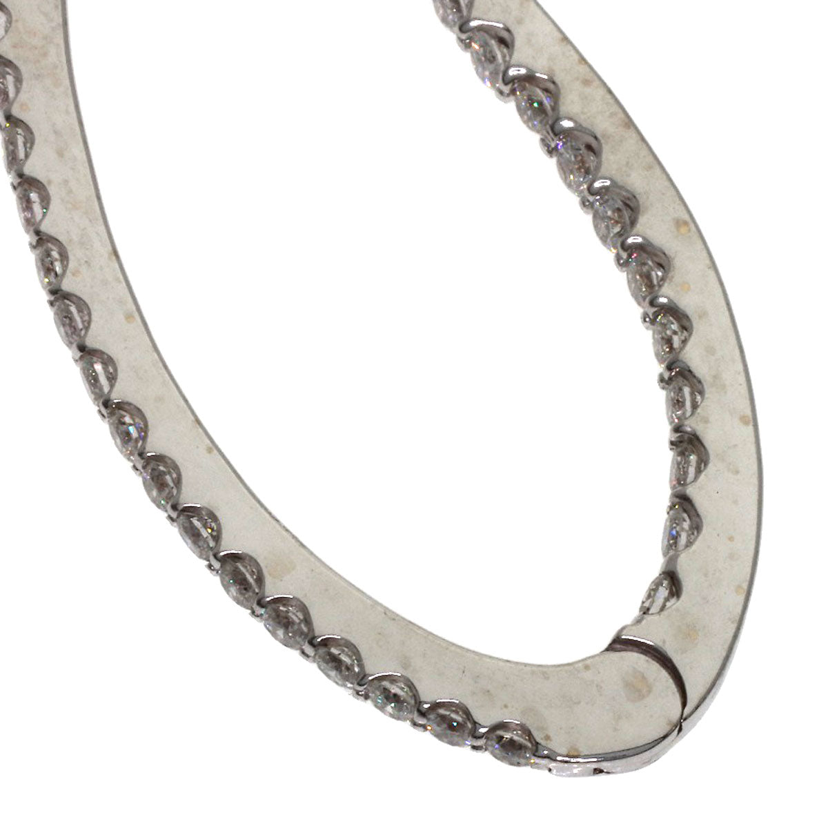 0.73ct Hoop Diamond (single hoop only) earring K18 White Gold 3.6g　Ladies