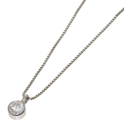 0.334ct 1P Diamond Necklace Platinum PT850 PT900 2.8g　Ladies