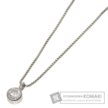 0.334ct 1P Diamond Necklace Platinum PT850 PT900 2.8g　Ladies