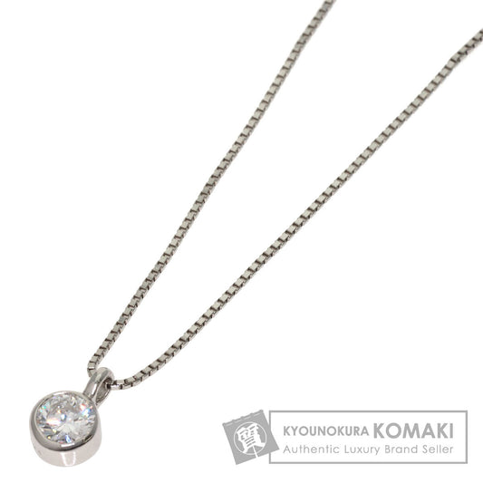 0.334ct 1P Diamond Necklace Platinum PT850 PT900 2.8g　Ladies