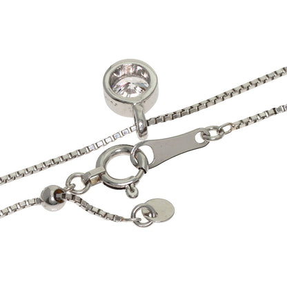0.334ct 1P Diamond Necklace Platinum PT850 PT900 2.8g　Ladies