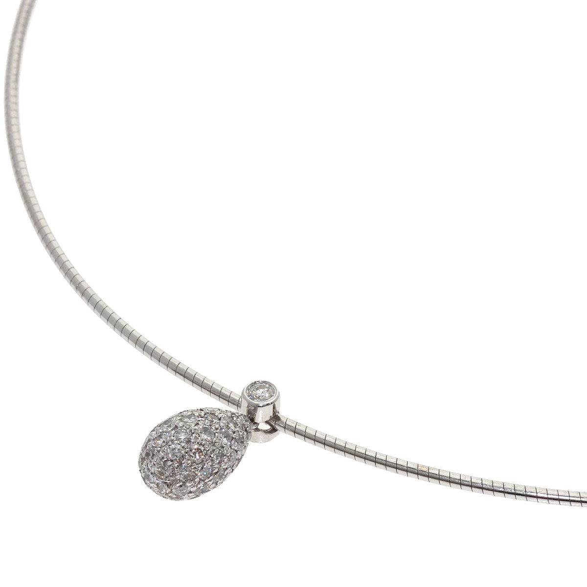 1.57ct Diamond Omega Design Necklace Platinum PT900 K18 White Gold 11.6g　Ladies