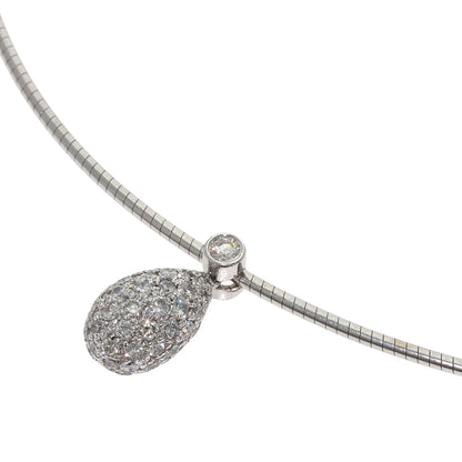 1.57ct Diamond Omega Design Necklace Platinum PT900 K18 White Gold 11.6g　Ladies