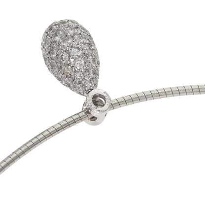 1.57ct Diamond Omega Design Necklace Platinum PT900 K18 White Gold 11.6g　Ladies