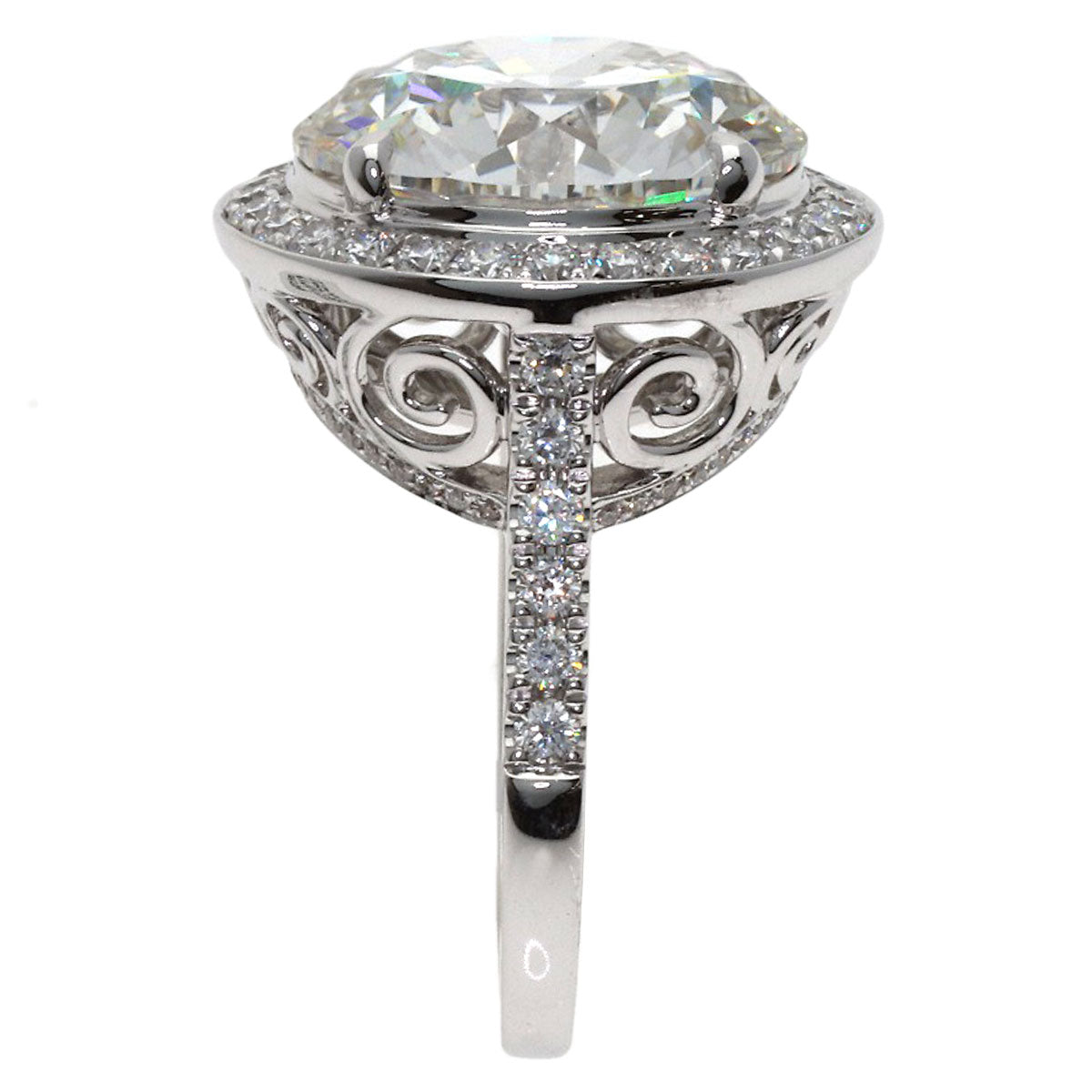 10.69ct Lab Grown Diamond Ring K14 White Gold 8.1g　Ladies
