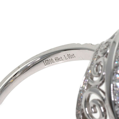 10.69ct Lab Grown Diamond Ring K14 White Gold 8.1g　Ladies