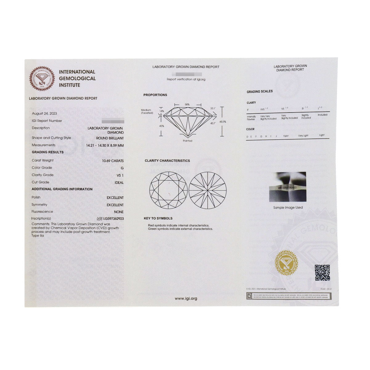 10.69ct Lab Grown Diamond Ring K14 White Gold 8.1g　Ladies