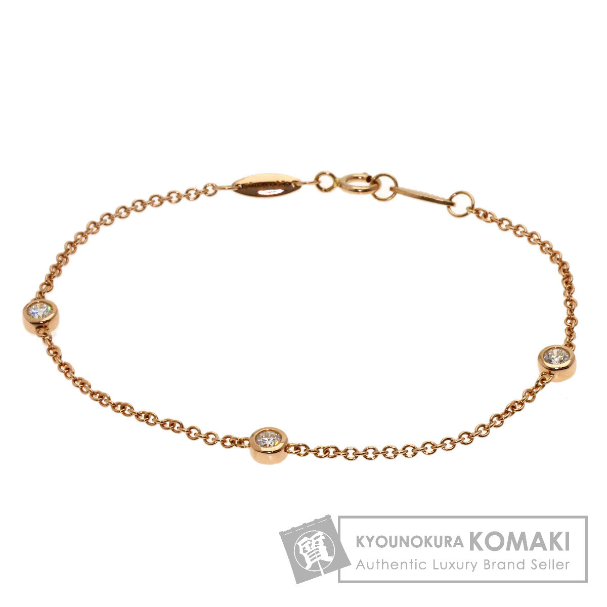 TIFFANY&Co. By The Yard 3P Diamond Bracelet K18 Pink Gold Ladies [Used]
