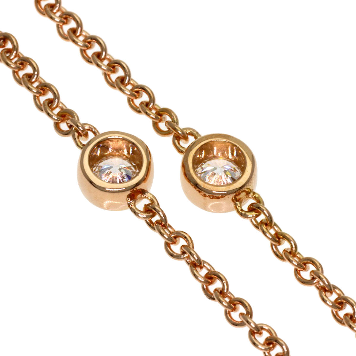 TIFFANY&Co. By The Yard 3P Diamond Bracelet K18 Pink Gold Ladies [Used]