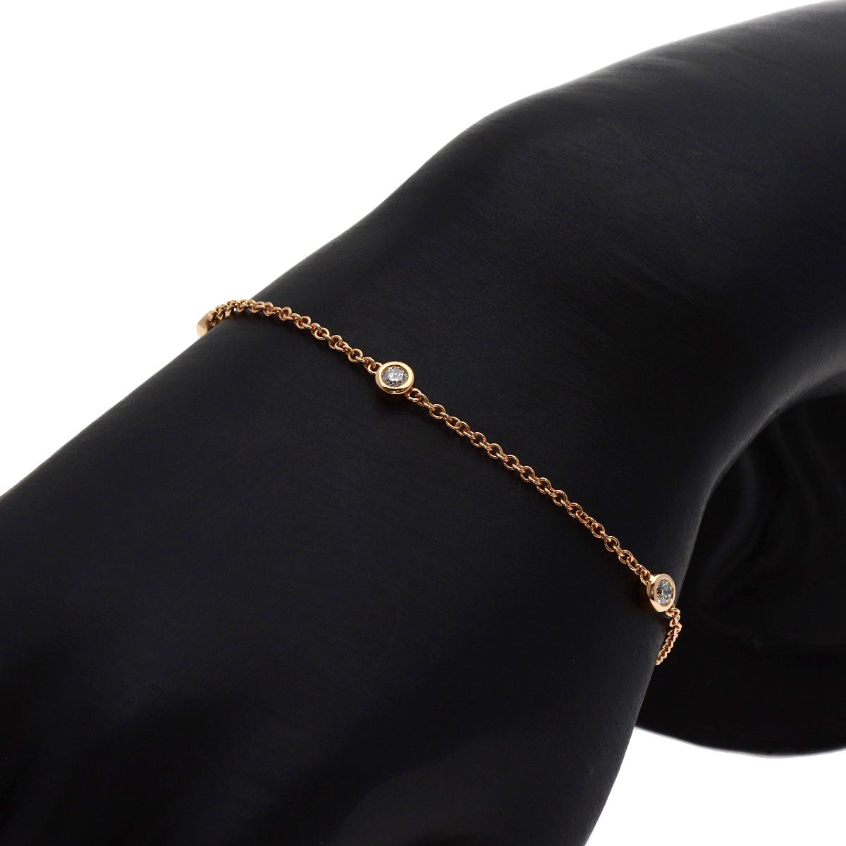 TIFFANY&Co. By The Yard 3P Diamond Bracelet K18 Pink Gold Ladies [Used]